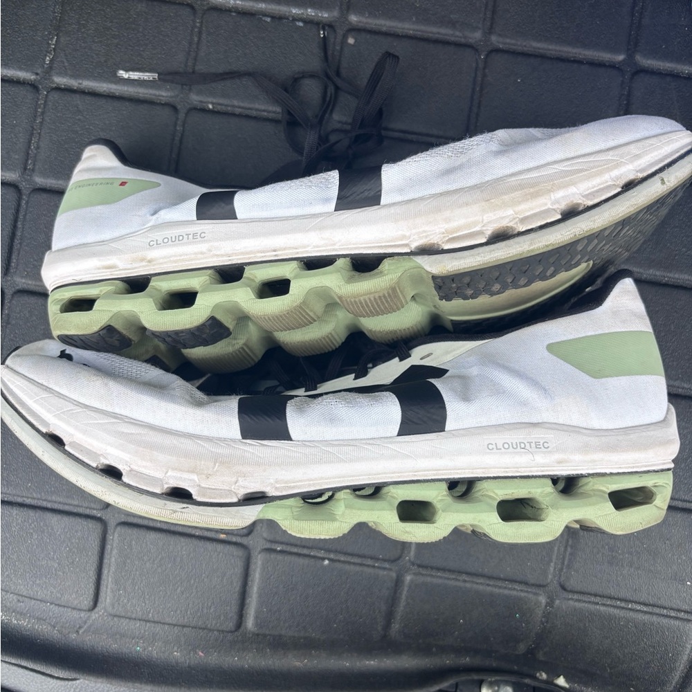 On Cloud Running White and Black Sneakers